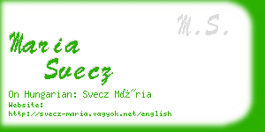 maria svecz business card
